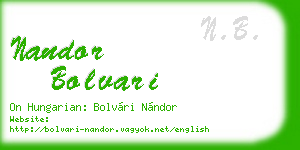 nandor bolvari business card